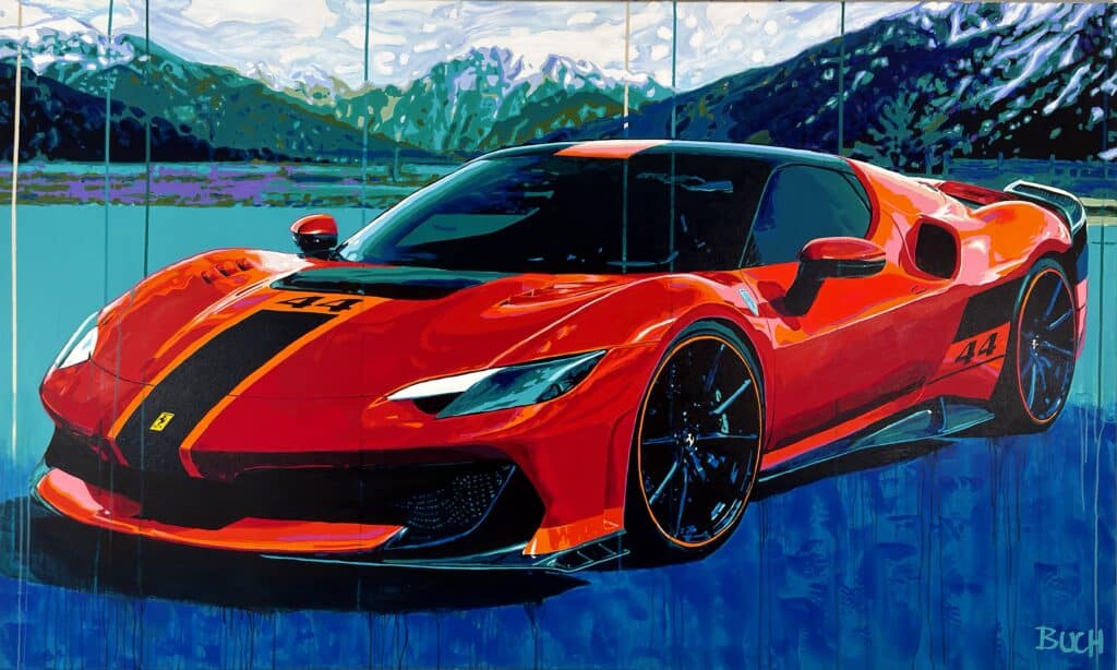 commisioned painting Ferrari 296 Speciale tailor Made LH44 Hamilton