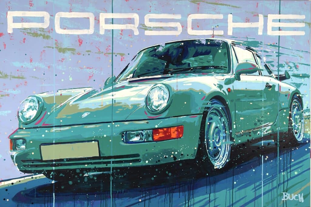 acrylic painting Porsche 911 Turbo - 964